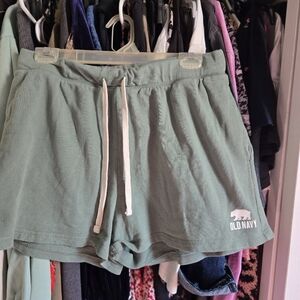 DKNY Green Shorts with White Drawstrings